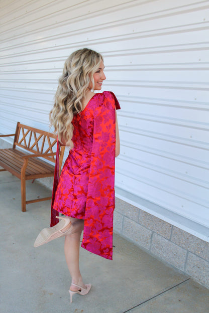 Majestic Roses A Line Mini Dress
