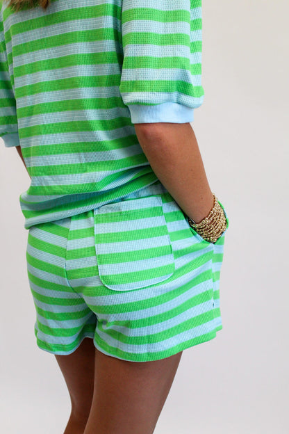 Laguna Blues Stripe Shorts Set