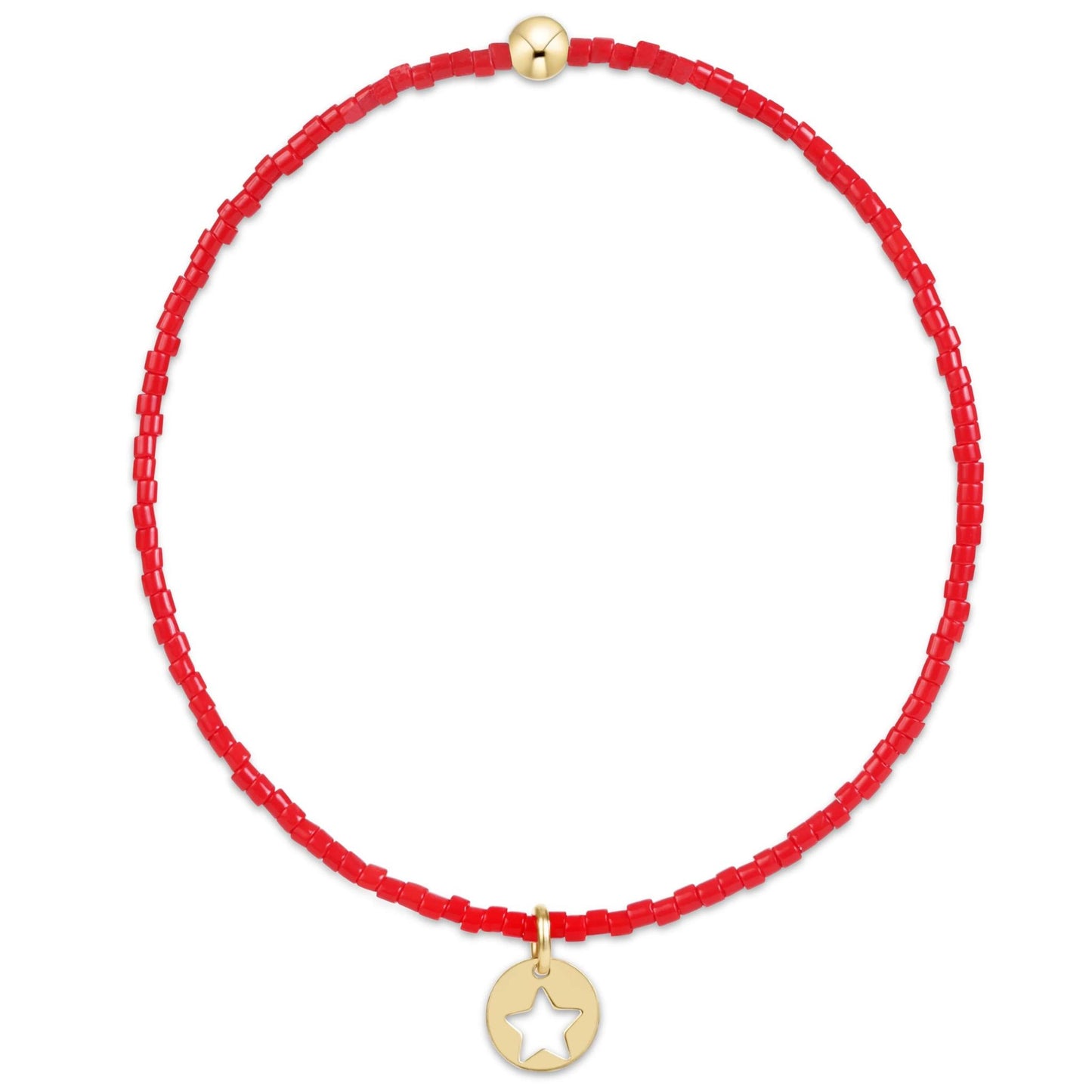 Egirl Hope Classic Bracelet - Red - Star Small Gold Disc
