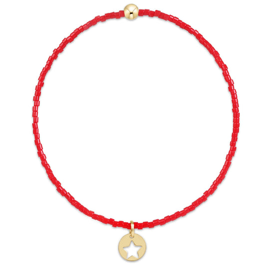 Egirl Hope Classic Bracelet - Red - Star Small Gold Disc