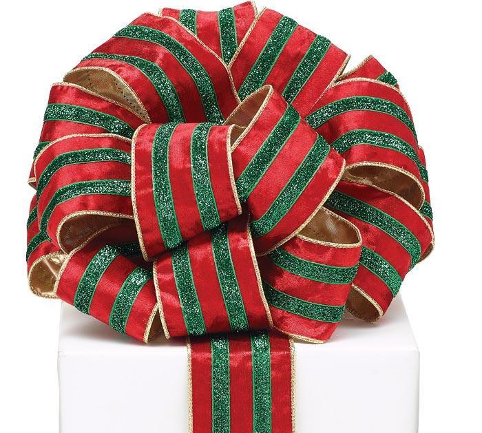 Velvet Stripes with Green & Gold Backing Ribbon