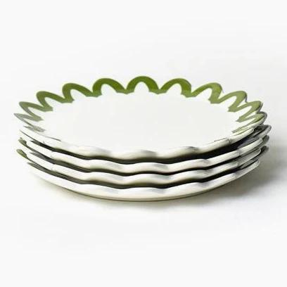 Olive Arabesque Trim Scallop Salad Plate