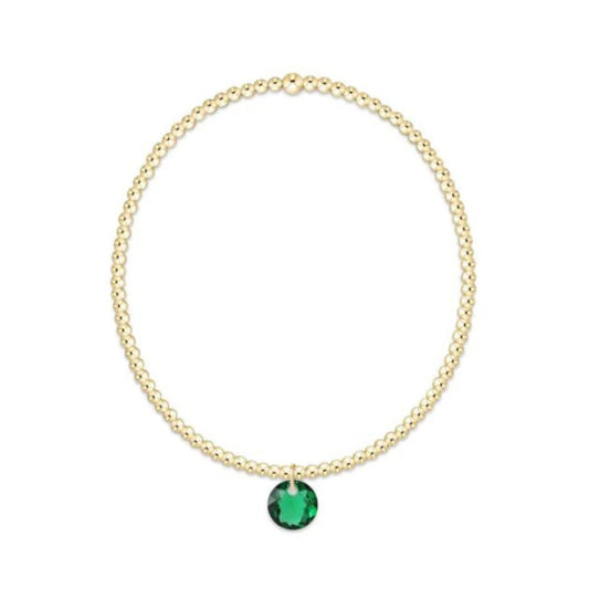 Classic Gold 2mm Bracelet- Reflection Small Charm- 05