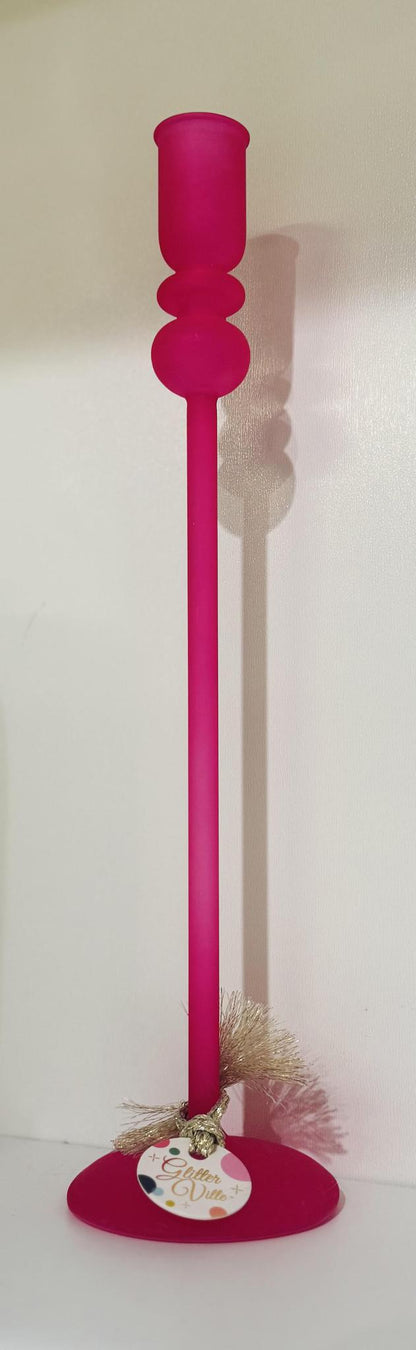 Frosted Taper Candle Holders