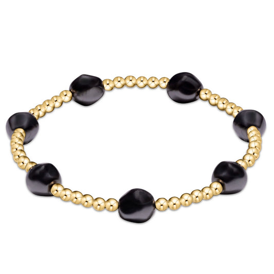 Extends Admire Gold Bead Bracelet - Pearl Dark Grey
