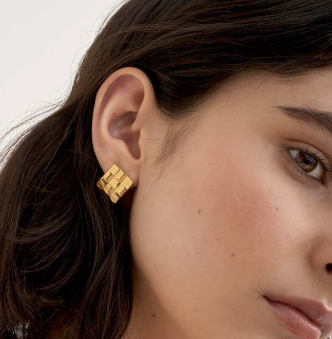 Taya Woven Oversized Stud Earrings