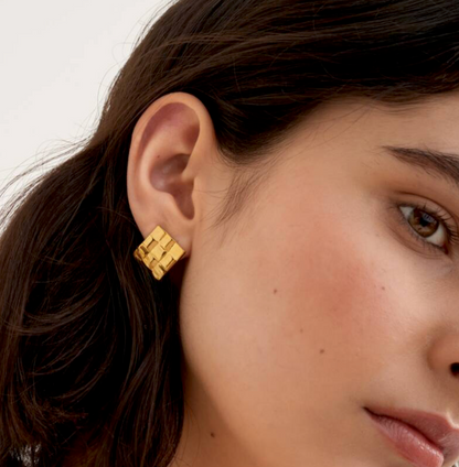 Taya Woven Oversized Stud Earrings