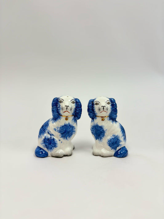 Staffordshire Salt and Pepper- Dog- Blue pair