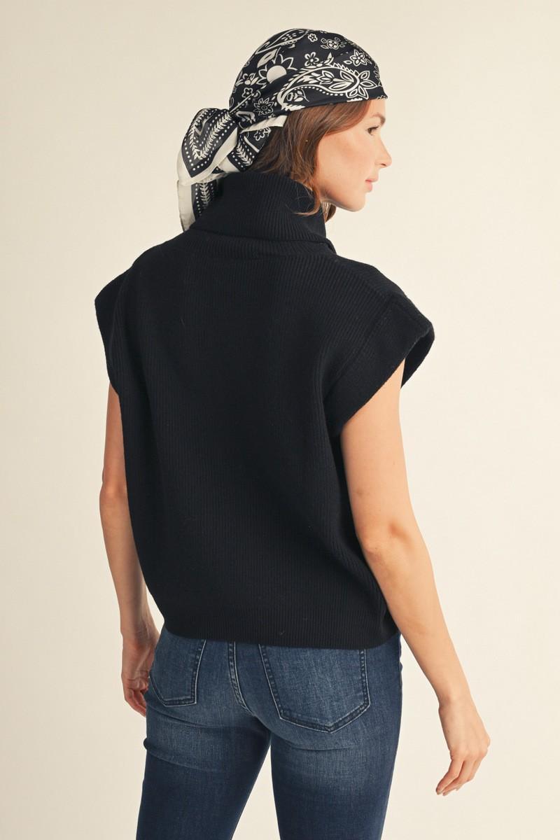 Easy Does It Black Sweater Top