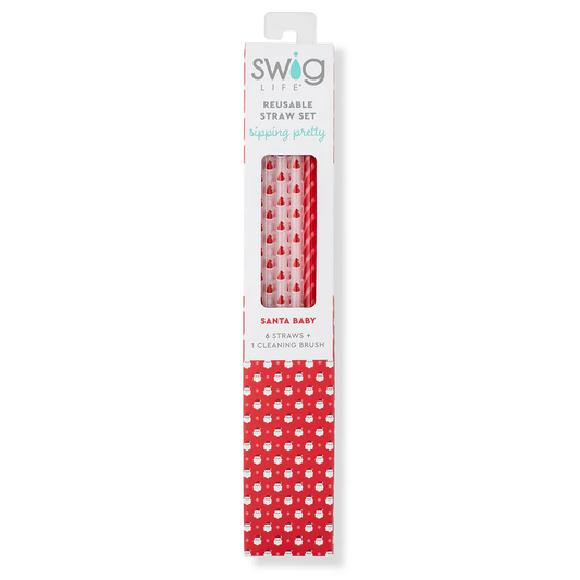 Santa Baby & Candy Cane Reusable Straw Bundle