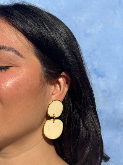 Two-Tier Drop Handmade Resin Statement Earrings