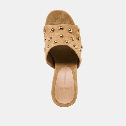 Holta Stud - Light Brown Suede