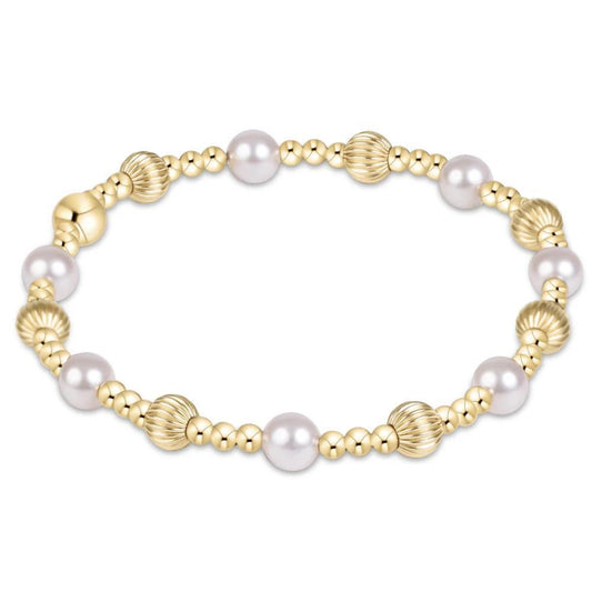 Dignity Sincerity Gold 5mm Bracelet - Pearl