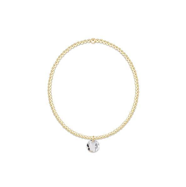 Classic Gold 2mm Bracelet- Reflection Small Charm- 04