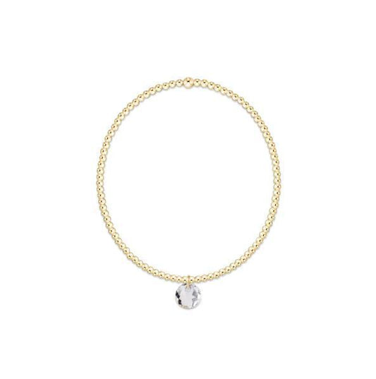 Classic Gold 2mm Bracelet- Reflection Small Charm- 04