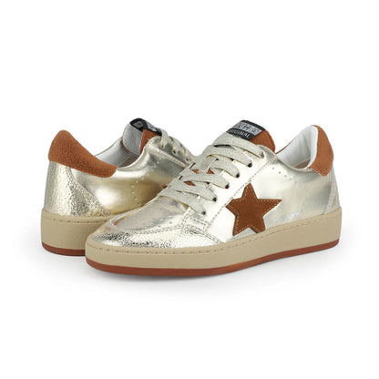 Denisse 46 - Metallic Washed Gold Chestnut Pop Star Low Top
