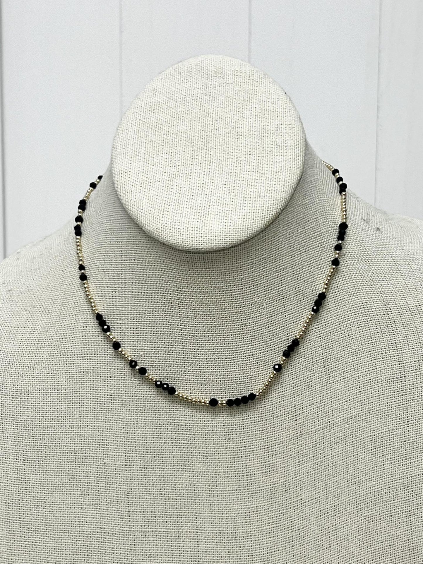 15" Choker Hope Unwritten Gemstone - Faceted Onyx