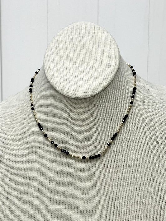 15" Choker Hope Unwritten Gemstone - Faceted Onyx