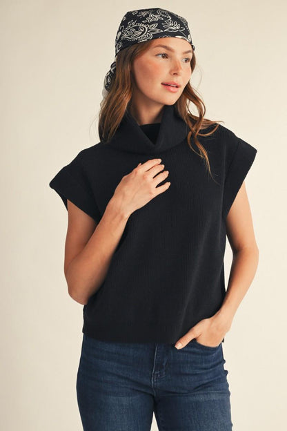 Easy Does It Black Sweater Top