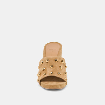 Holta Stud - Light Brown Suede