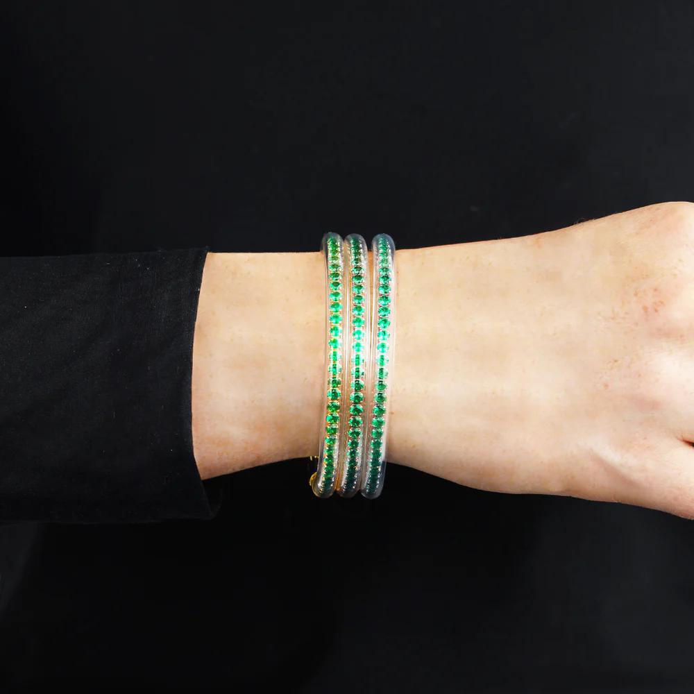 Three Queens All Weather Bangles - Emerald