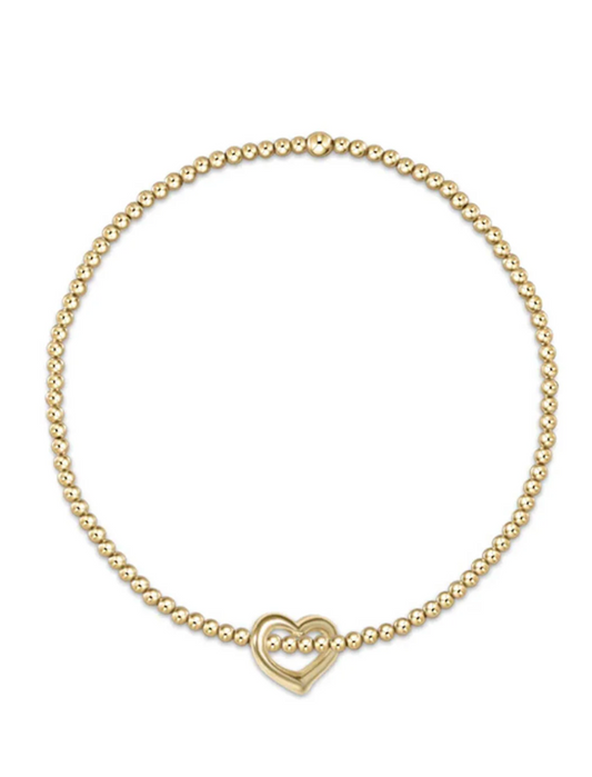 Enewton Extends - Classic Gold 2.5mm Bead Bracelet - Love Gold Charm