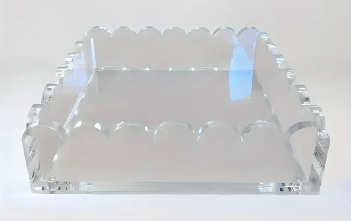 Acrylic Scalloped Decor Tray