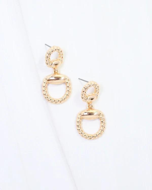 Martha Braided Horsebit Gold Earrings