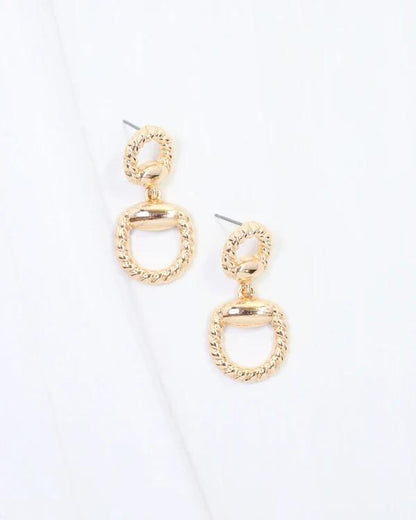 Martha Braided Horsebit Gold Earrings
