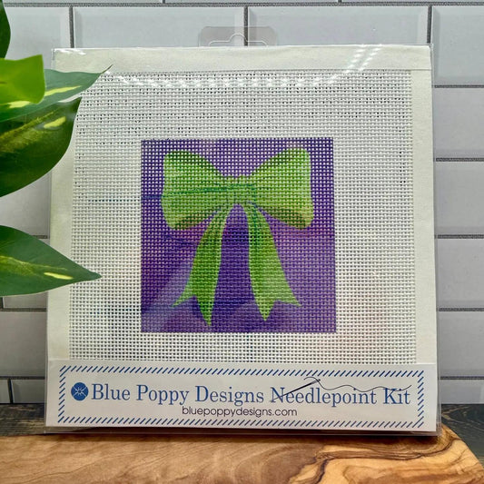 Bow (Green and Violet) Needlepoint Kit | default - #NP88-OBJ-003