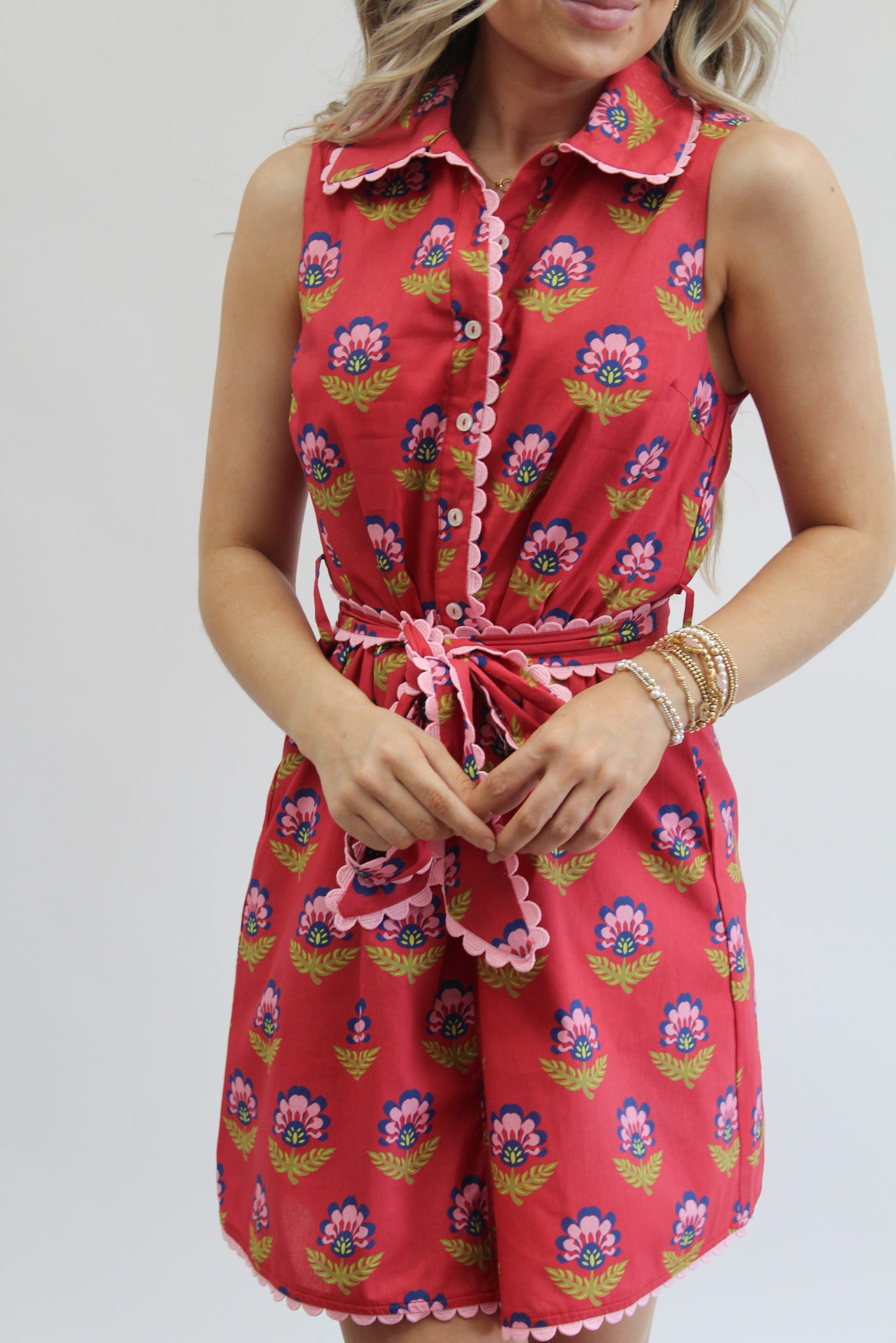 Falling for Florals Scalloped Mini Dress