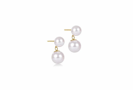 Classic Pearl 8mm Ball Drop Stud- Pearl