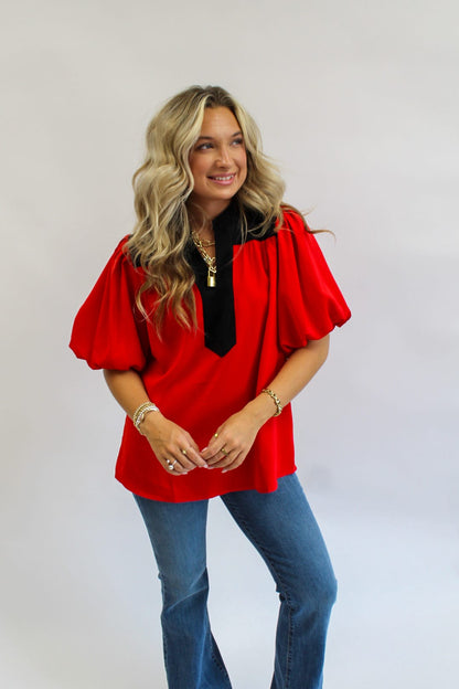 Everyday Favorite Top- Red/Black