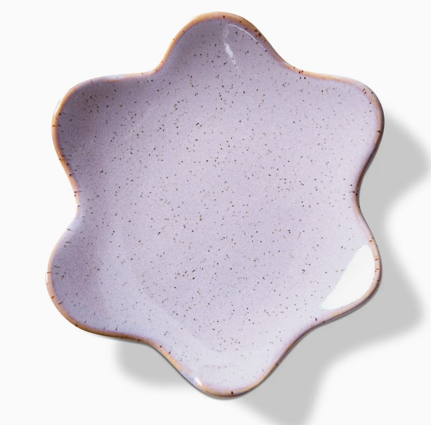 Organic Wave Trinket Dish Large Lavender Stoneware Everyday