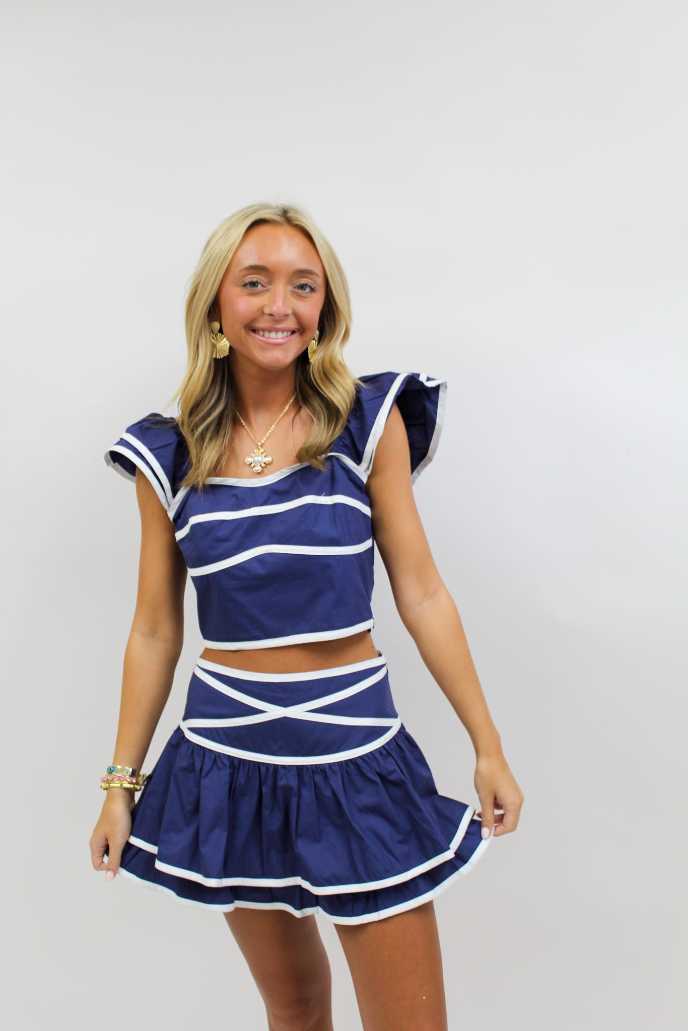 Addison's Blue with White Stripe Set