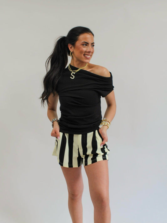 Sassy Stripe High Waist Shorts