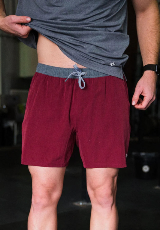 Athletic Short - Maroon - White Camo Liner
