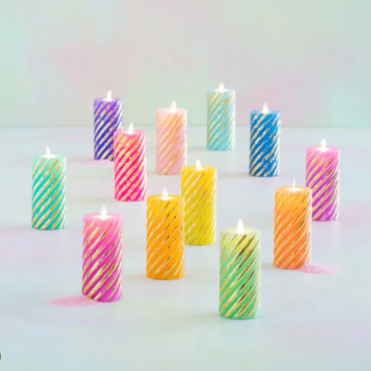 Rainbow Pillar Candle-Assorted