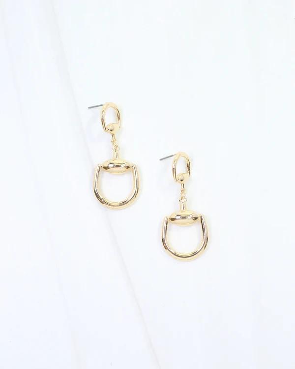 Gold Logan Horsebit Dangle Earring