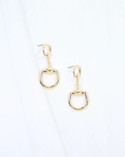 Gold Logan Horsebit Dangle Earring