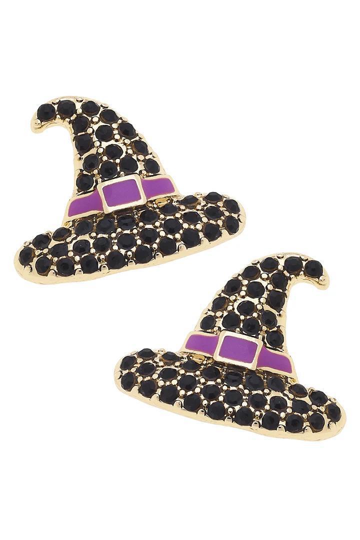 Hocus Pocus Pave Stud Earrings In Black