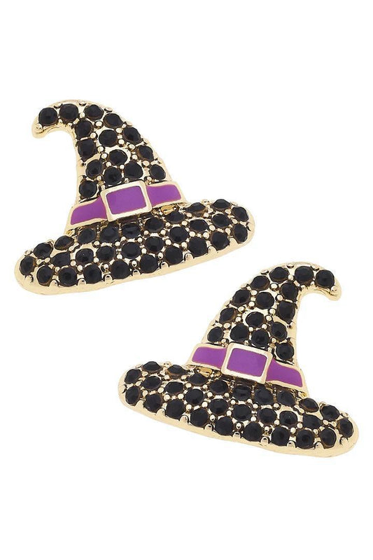 Hocus Pocus Pave Stud Earrings In Black
