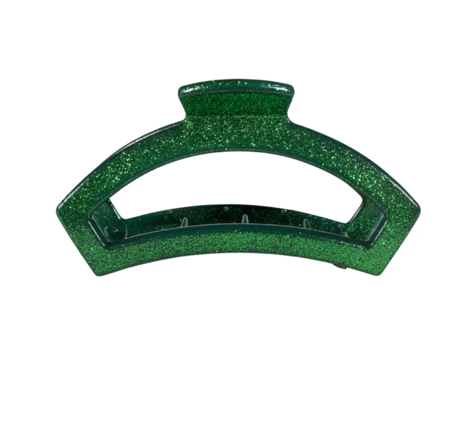 Open Green Glitter Medium Hair Clip