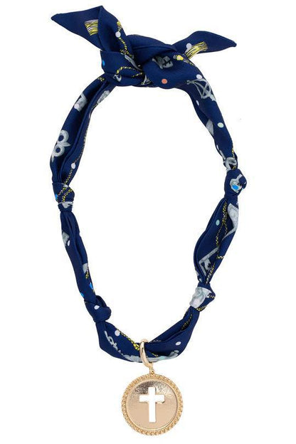 CHARMED By Canvas Scarf Necklaces with Charm