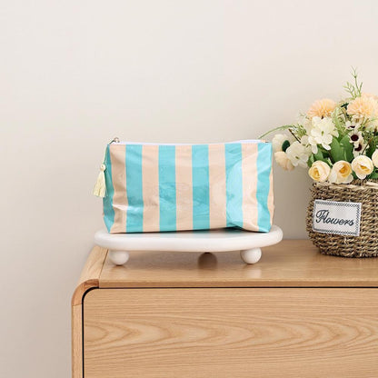 Waterproof Cosmetic Case Pvc Make Up Bag Fun Stripes