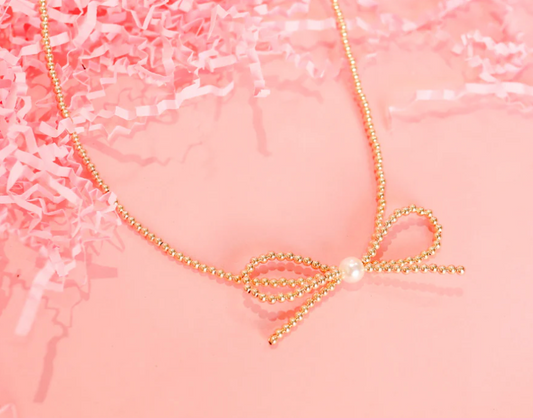 Gold Bow Necklace