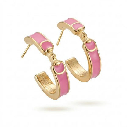 Derby Horse Bit Color Hoop Earrings