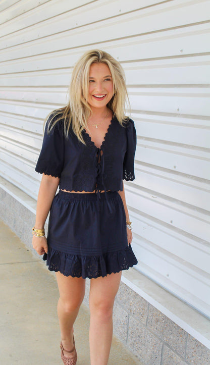Hailey Navy Blouse