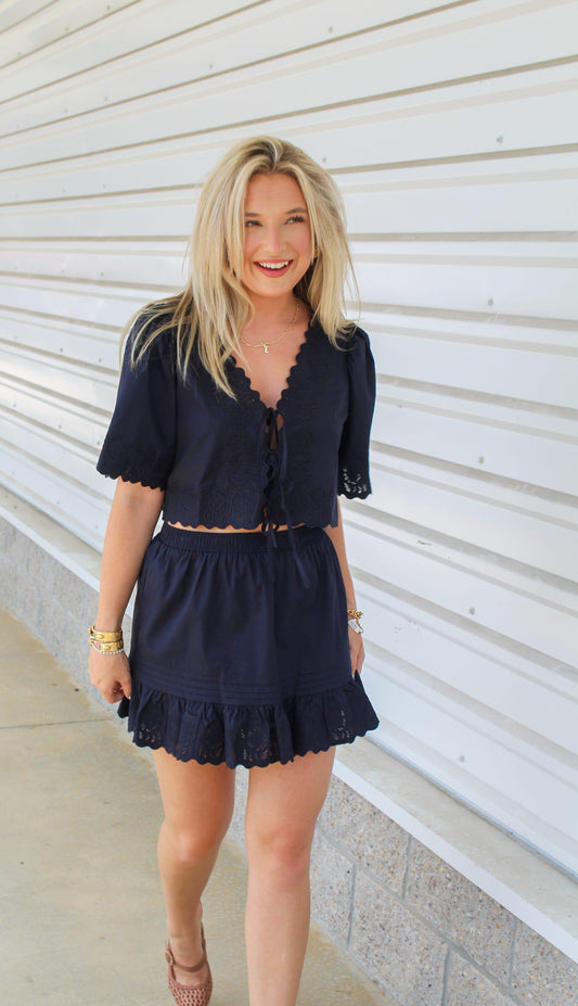 Hailey Navy Blouse