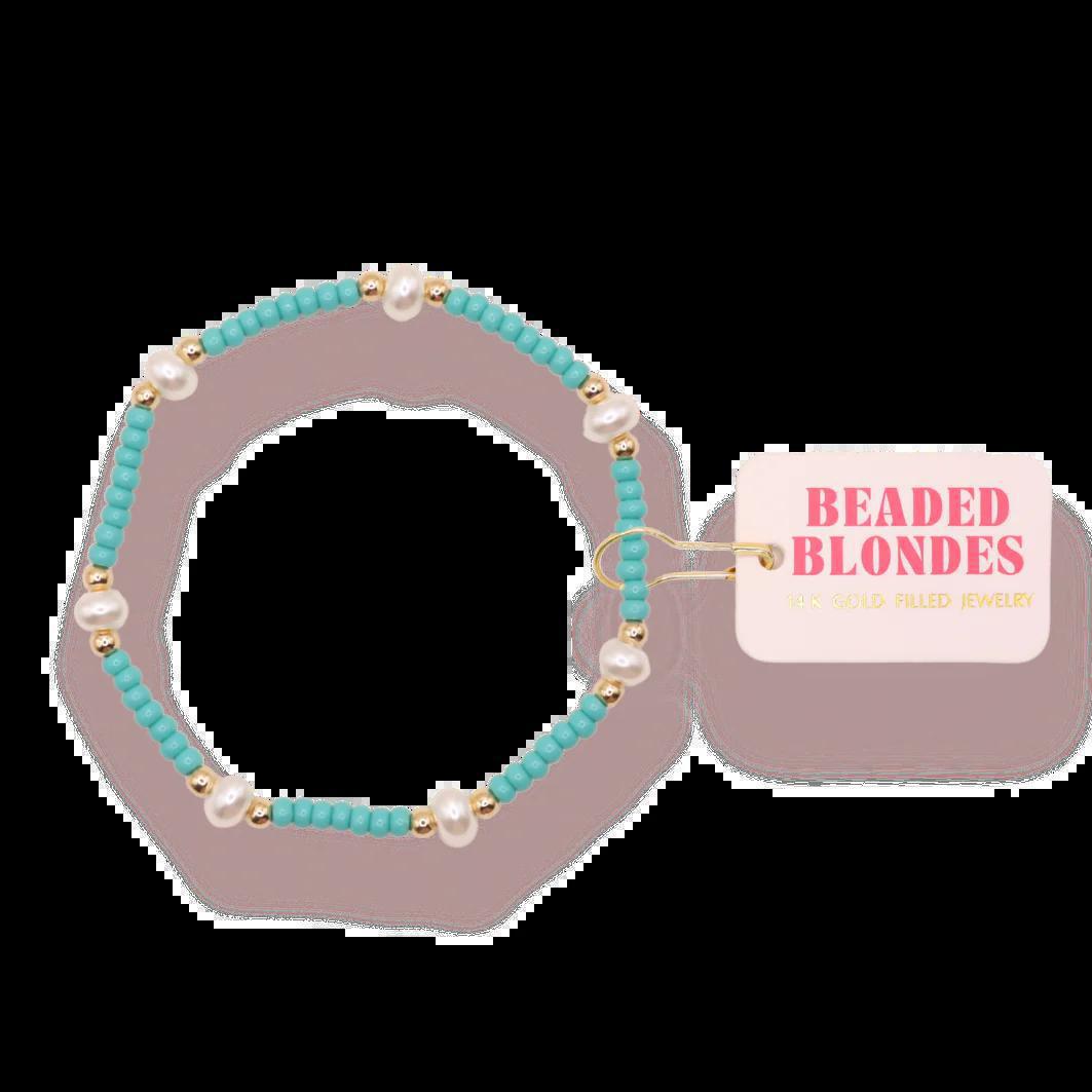 Beaded Pearl Bracelet with Czech Glass Beads